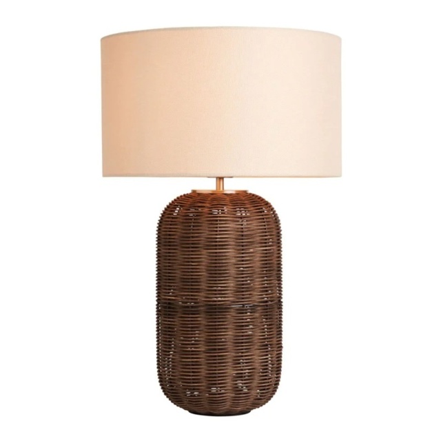 BHS Garvey Large Rattan Table Lamp - Walnut - image 1