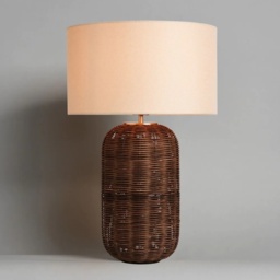 BHS Garvey Large Rattan Table Lamp - Walnut - thumbnail 2