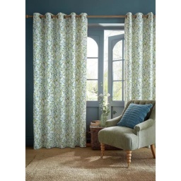 Laura Ashley Brayton Leaves Lined Eyelet Curtains - Multi - W 88 x D 90 - thumbnail 1