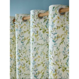 Laura Ashley Brayton Leaves Lined Eyelet Curtains - Multi - W 88 x D 90 - thumbnail 3