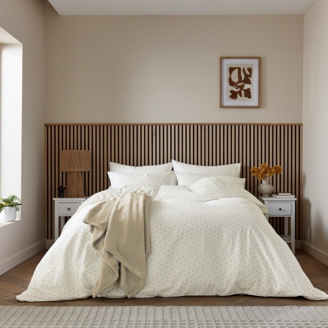 Helena Springfield Calico and Chalk Leaf Sprig Duvet Set - Linen - Double - image 1
