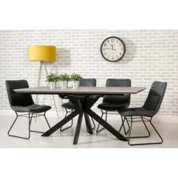 Phoenix 180cm/220cm Extending Dining Table - Grey - thumbnail 1