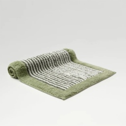 Christy Portobello Stripe Cotton Bath Mat - Sage - thumbnail 3