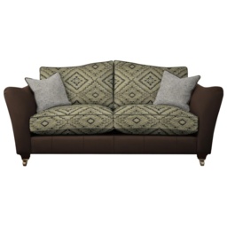 Parker Knoll Harriet 2 Seater Formal Back Leather/Fabric Sofa - Leather/Fabric Mix - thumbnail 2