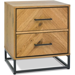 Vaughan Chevron Oak 2 Drawer Nightstand - thumbnail 2