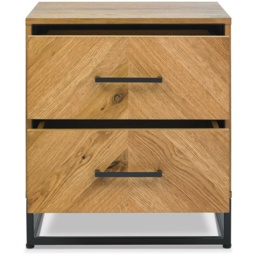 Vaughan Chevron Oak 2 Drawer Nightstand - thumbnail 4