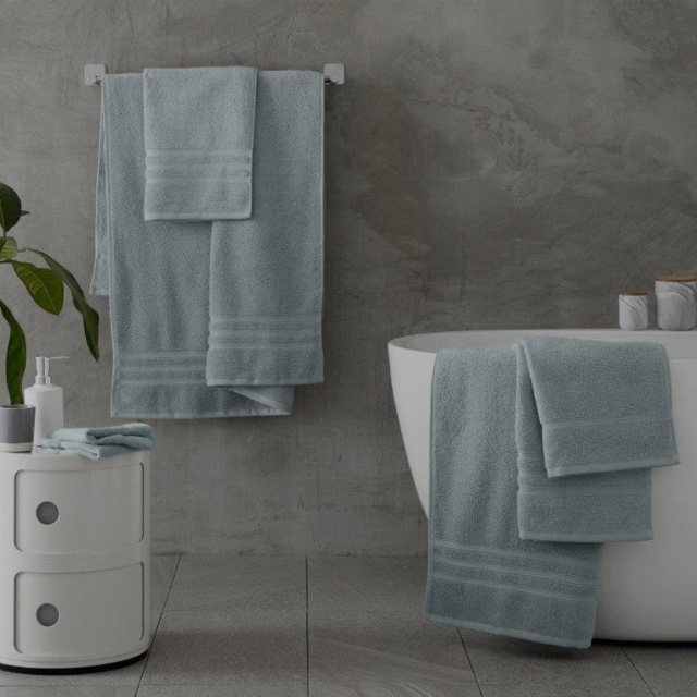 Catherine Lansfield Zero Twist and Absorbent Cotton Towel - Sage - Bath Towel - image 1