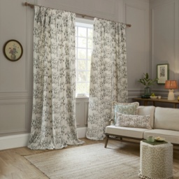 Sanderson Chinese Lanterns Pencil Pleat Curtains - Linen - 228cm x 182cm