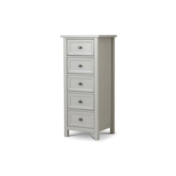 Julian Bowen Maine 5 Drawer Tall Chest - Dove Grey - thumbnail 2
