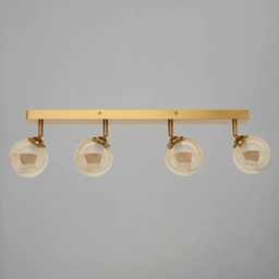 BHS Vanity 4 Light Spotlight Bar - Satin Brass - thumbnail 2