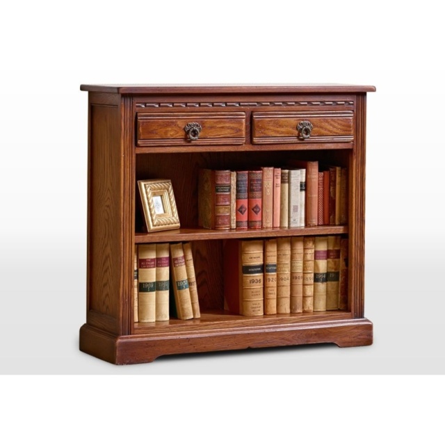 Wood Bros Old Charm Low Open Bookcase With Drawers OC2792 - Classic Finish - image 1