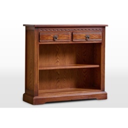 Wood Bros Old Charm Low Open Bookcase With Drawers OC2792 - Classic Finish - thumbnail 3