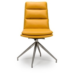 Nevada Swivel Dining Chair Stainless Steel Frame Ochre Seat - thumbnail 2
