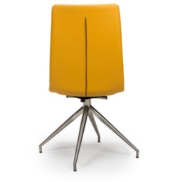 Nevada Swivel Dining Chair Stainless Steel Frame Ochre Seat - thumbnail 3