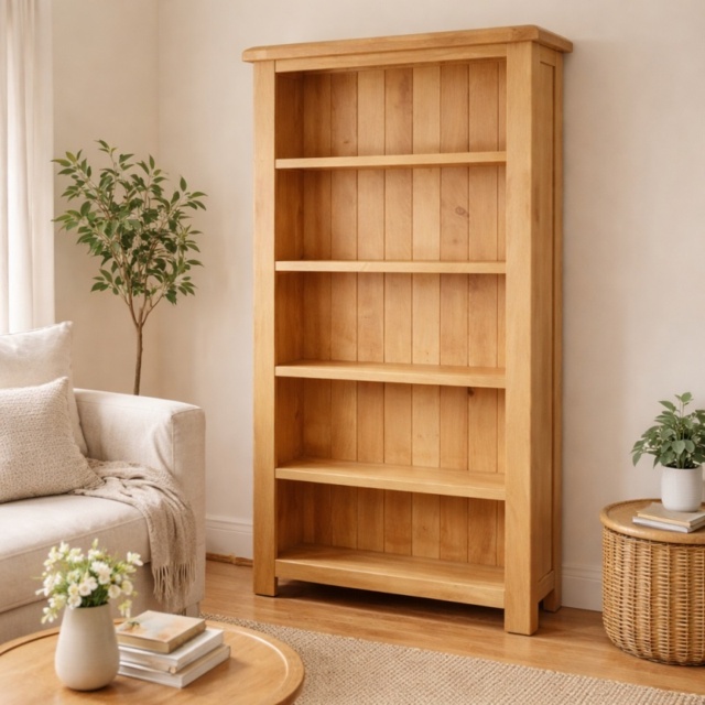 Ascot Rustic Oak Large Bookcase - image 1