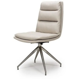 Nevada Swivel Dining Chair Stainless Steel Frame Taupe Seat - thumbnail 2