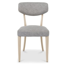 Delta Scandi Oak Upholstered Back Dining Chair - Grey Lotus Fabric Pair - thumbnail 3