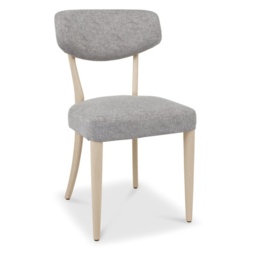 Delta Scandi Oak Upholstered Back Dining Chair - Grey Lotus Fabric Pair - thumbnail 2