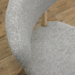 Delta Scandi Oak Upholstered Back Dining Chair - Grey Lotus Fabric Pair - thumbnail 5