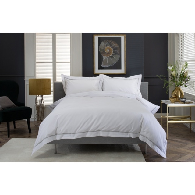 The Lyndon Company Hampstead Duvet Set - White/Silver - King - image 1