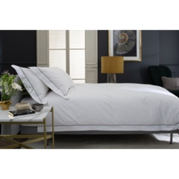 The Lyndon Company Hampstead Duvet Set - White/Silver - King - thumbnail 2