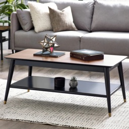 Julian Bowen Findlay Rectangular Coffee With Shelf - Walnut and Black