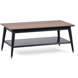 Julian Bowen Findlay Rectangular Coffee With Shelf - Walnut and Black - thumbnail 3