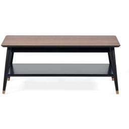 Julian Bowen Findlay Rectangular Coffee With Shelf - Walnut and Black - thumbnail 4