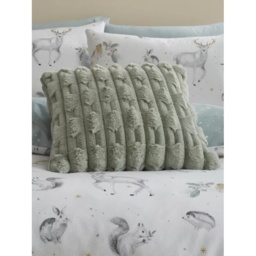 Bianca Carved Faux Fur Filled Cushion 50cm - Sage - thumbnail 1