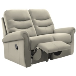 G Plan Holmes 2 Seater Recliner Sofa - Leather Grade L - Electric Single LHF