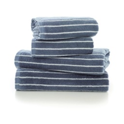 Deyongs Malmo Stripe Towel - Blue/White - Bath Towel - thumbnail 3