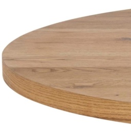 Heaven 120cm Round Dining Table - Oak Veneer With Matt Black Base - thumbnail 3