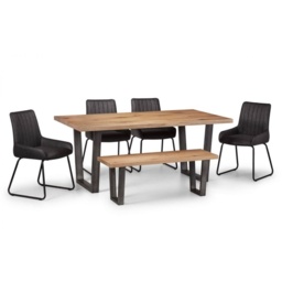 Julian Bowen Brooklyn Oak Dining Table - thumbnail 7