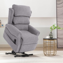 Luxor Dual Motor Riser Recliner Chair in Dove Grey Fabric - thumbnail 1