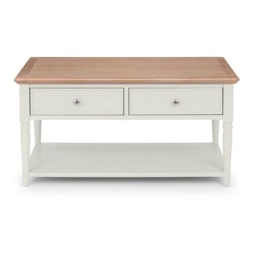 Julian Bowen Provence Rectangular 2 Drawer Coffee Table - Grey/Limed Oak - thumbnail 7