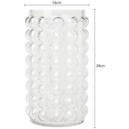 BHS Medium Bobble Glass Vase - Clear - thumbnail 2