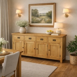 Ascot Rustic Oak Extra Large Sideboard - thumbnail 1