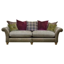 Milton 4 Seater Pillow Back Sofa - Leather Grade A - thumbnail 2