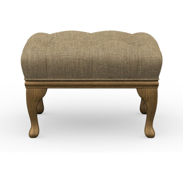 Wood Bros Watton Button Top Footstool - Maya Fabric