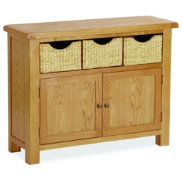 Ascot Rustic Oak Sideboard With Baskets - thumbnail 2