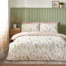 Catherine Lansfield Countryside Floral Duvet Set - Pink - Single - thumbnail 3