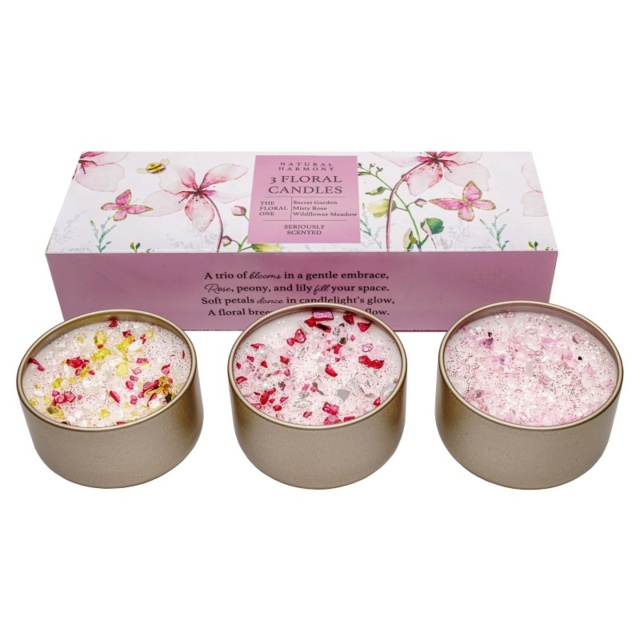 Best Kept Secrets Floral Collection Natural Harmony Three Lites Candle Set - image 1