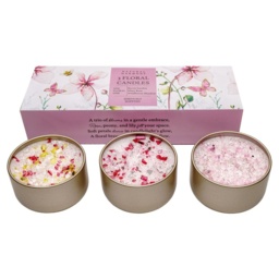 Best Kept Secrets Floral Collection Natural Harmony Three Lites Candle Set