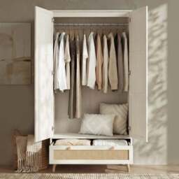 Wovena Rattan 2 Door Wardrobe with Drawers - thumbnail 3