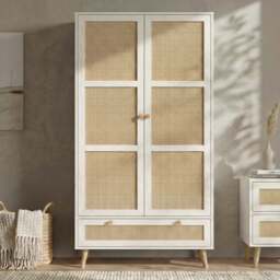 Wovena Rattan 2 Door Wardrobe with Drawers - thumbnail 2
