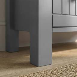Linra Grey Painted 3 Drawer Chest of Drawers with Oak Top - thumbnail 6