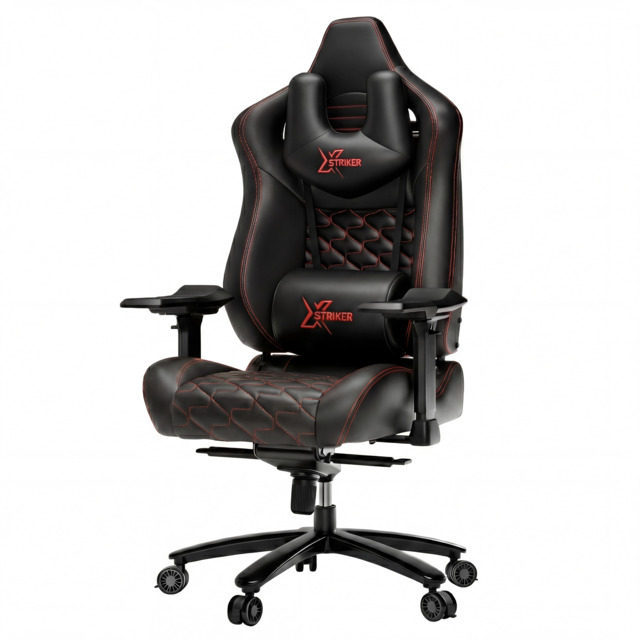 Xstriker Ergonomic Gaming Chair with Headrest and Lumbar Support - Black