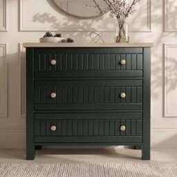 Linra Black Painted 3 Piece Bedroom Furniture Set - Oak Top - thumbnail 3
