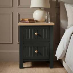 Linra Black Painted 3 Piece Bedroom Furniture Set - Oak Top - thumbnail 4
