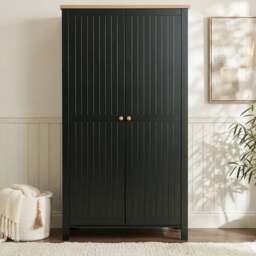 Linra Black Painted 3 Piece Bedroom Furniture Set - Oak Top - thumbnail 2